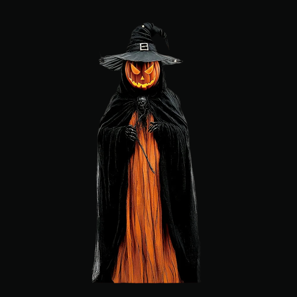 2D Halloween Horror Evil Pumpkin Man Hanging Background