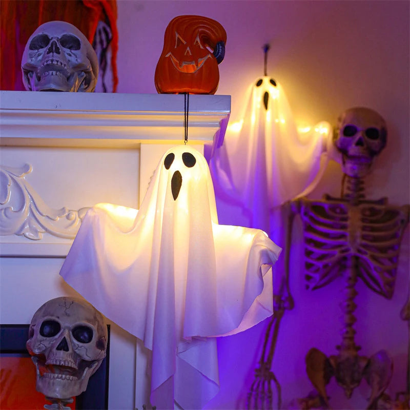 LED Hanging Ghost Lights – Halloween Indoor & Outdoor Decoration