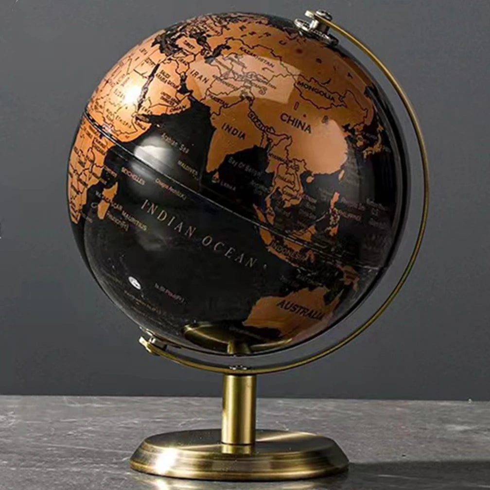 English Retro Globe 19X15CM Ornaments Creative Luxury Globe Modeling Vintage Home Office Wine Cabinet Decoration Bookcase Light