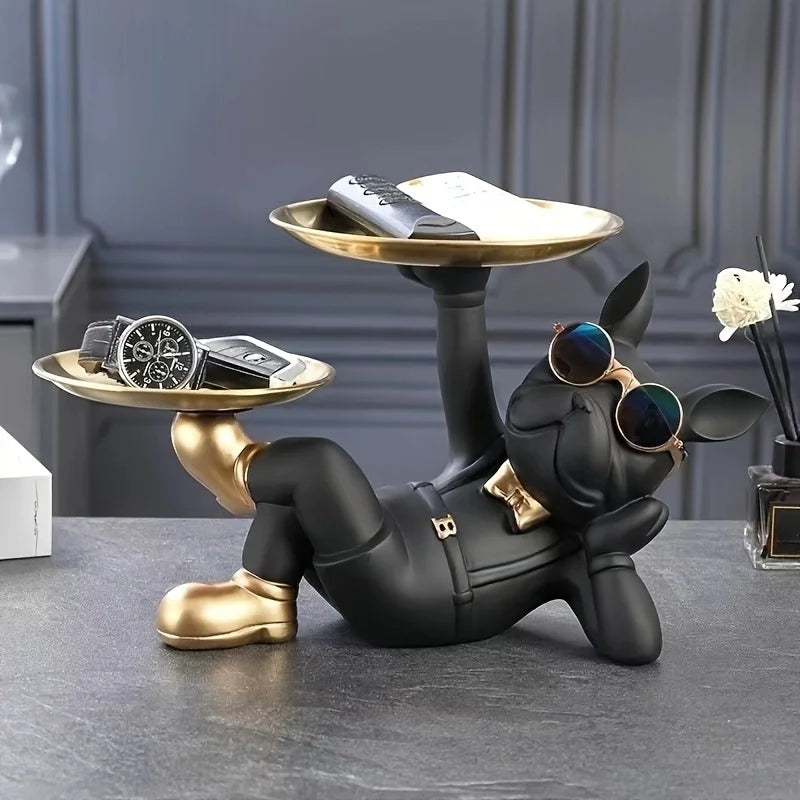 Luxury bulldog tray table sculpture