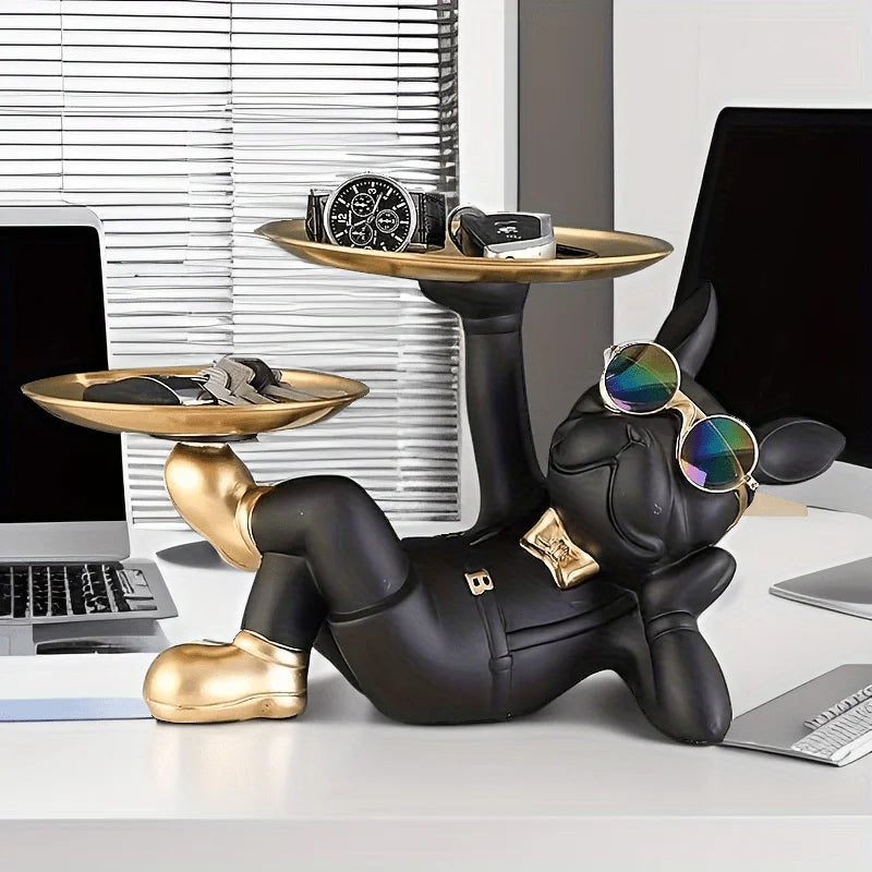 Luxury bulldog tray table sculpture