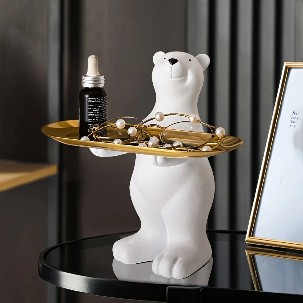 Cute Polar Bear Tray – Elegant Storage for Keys, Snacks & Decor