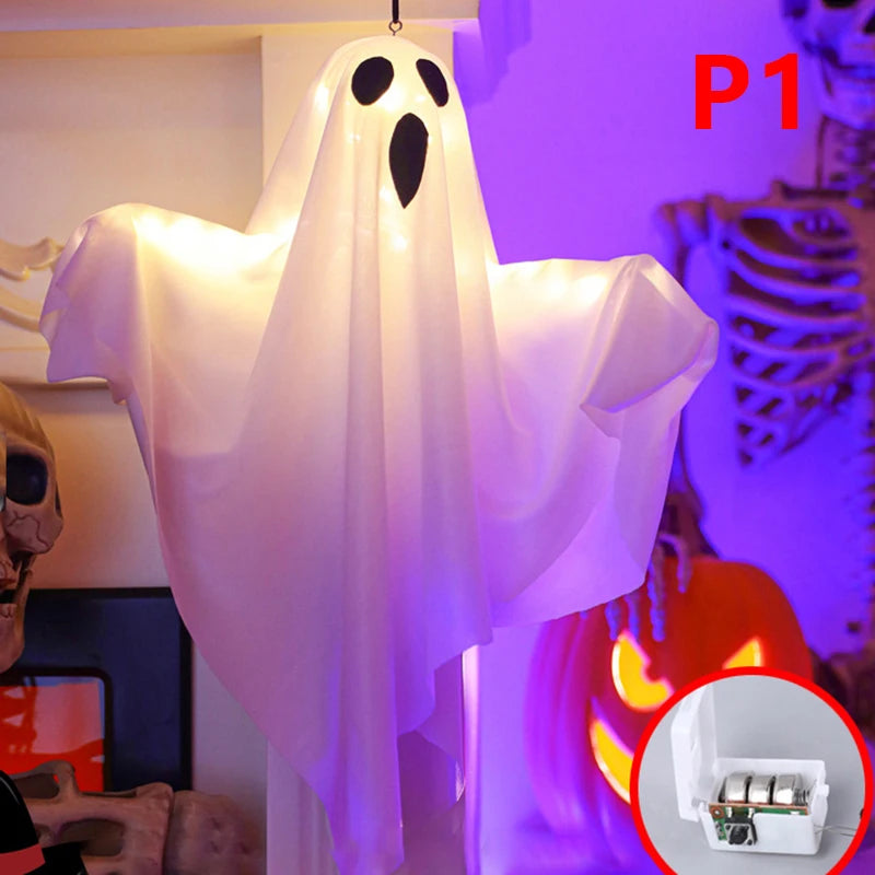LED Hanging Ghost Lights – Halloween Indoor & Outdoor Decoration