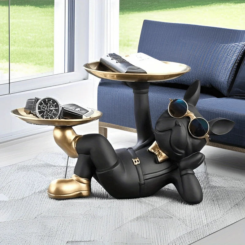 Luxury bulldog tray table sculpture