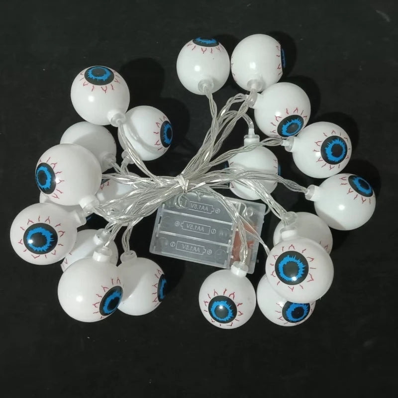 Halloween Eyeball LED String Lights – Spooky Battery Powered Decoration