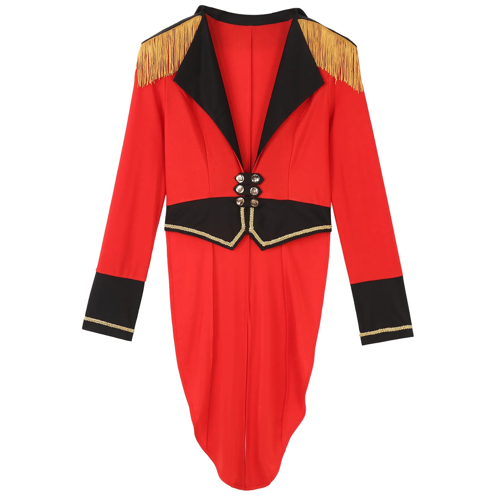 A stylish women’s circus ringmaster costume, perfect for Halloween, carnival, or themed parties.