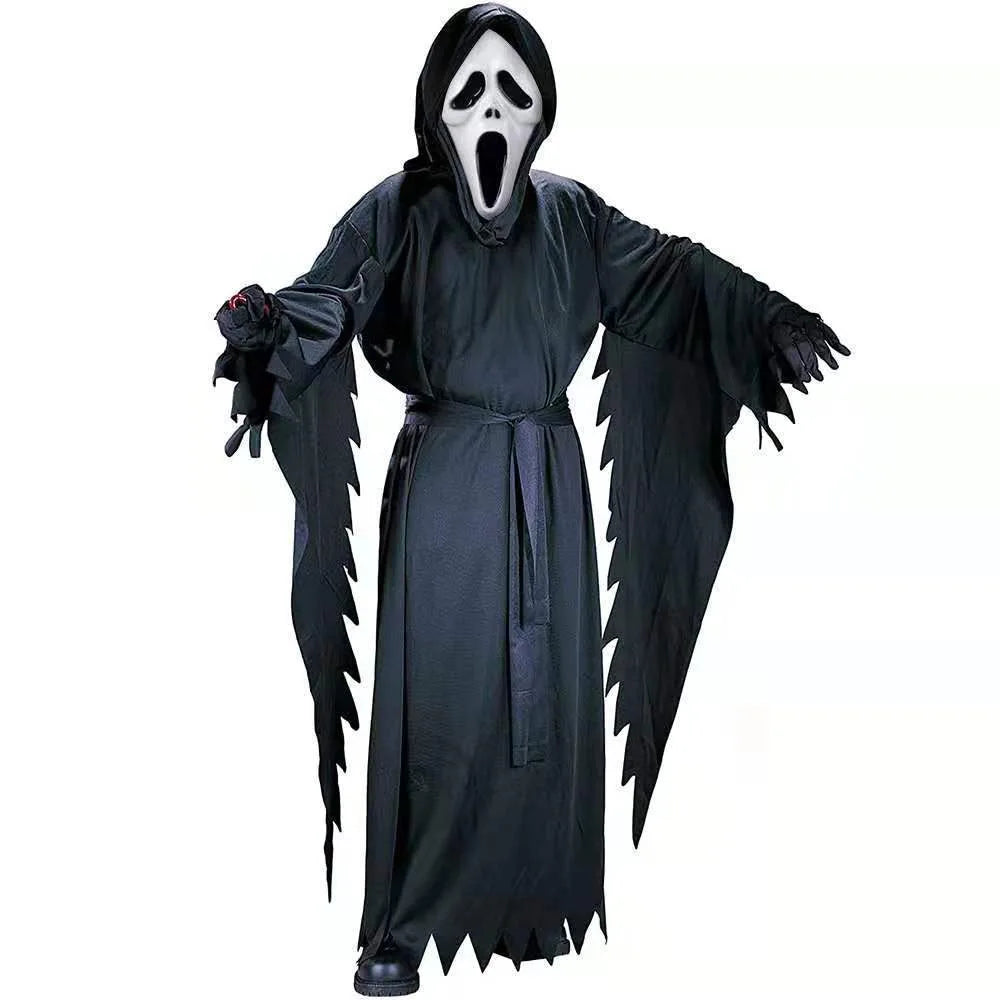 Halloween Scream Ghost Mask with Hood – Scary EVA Mask for Party & Cosplay