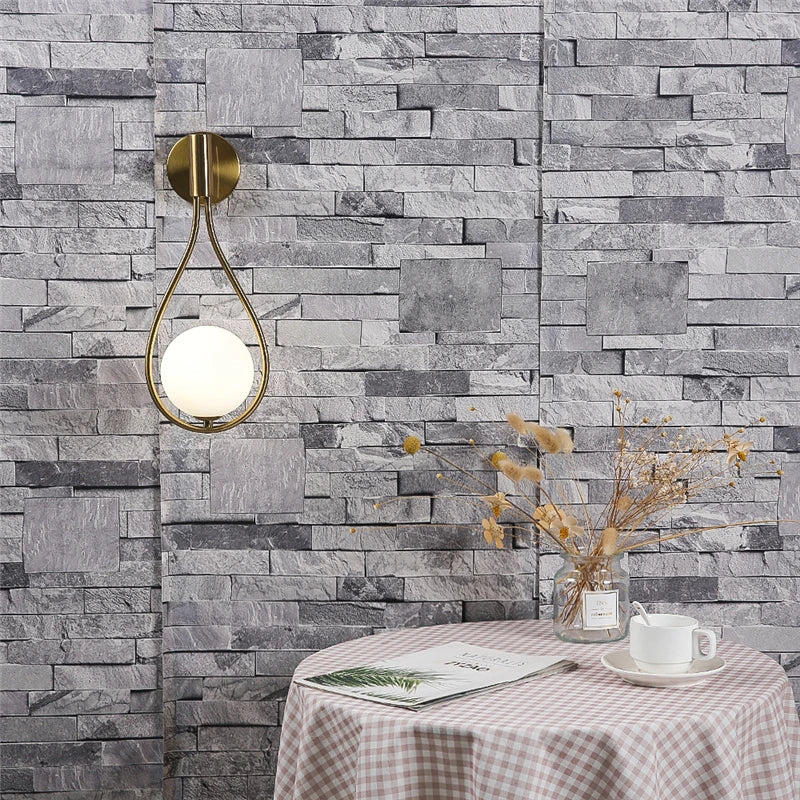 Nordic Glass Ball Wall Lamp – Modern Minimalist LED Light for Bedroom & Living Room