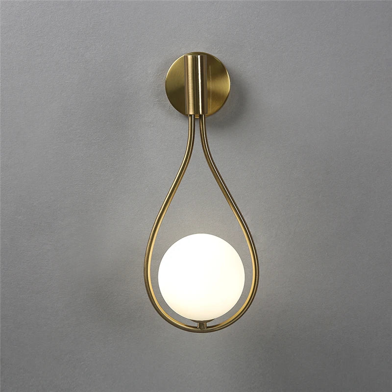Nordic Glass Ball Wall Lamp – Modern Minimalist LED Light for Bedroom & Living Room