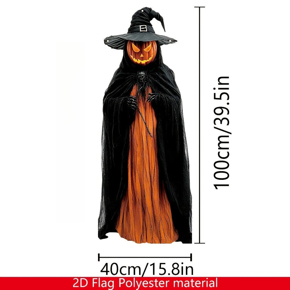 2D Halloween Horror Evil Pumpkin Man Hanging Background