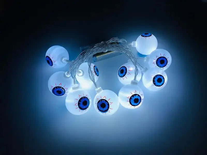 Halloween Eyeball LED String Lights – Spooky Battery Powered Decoration