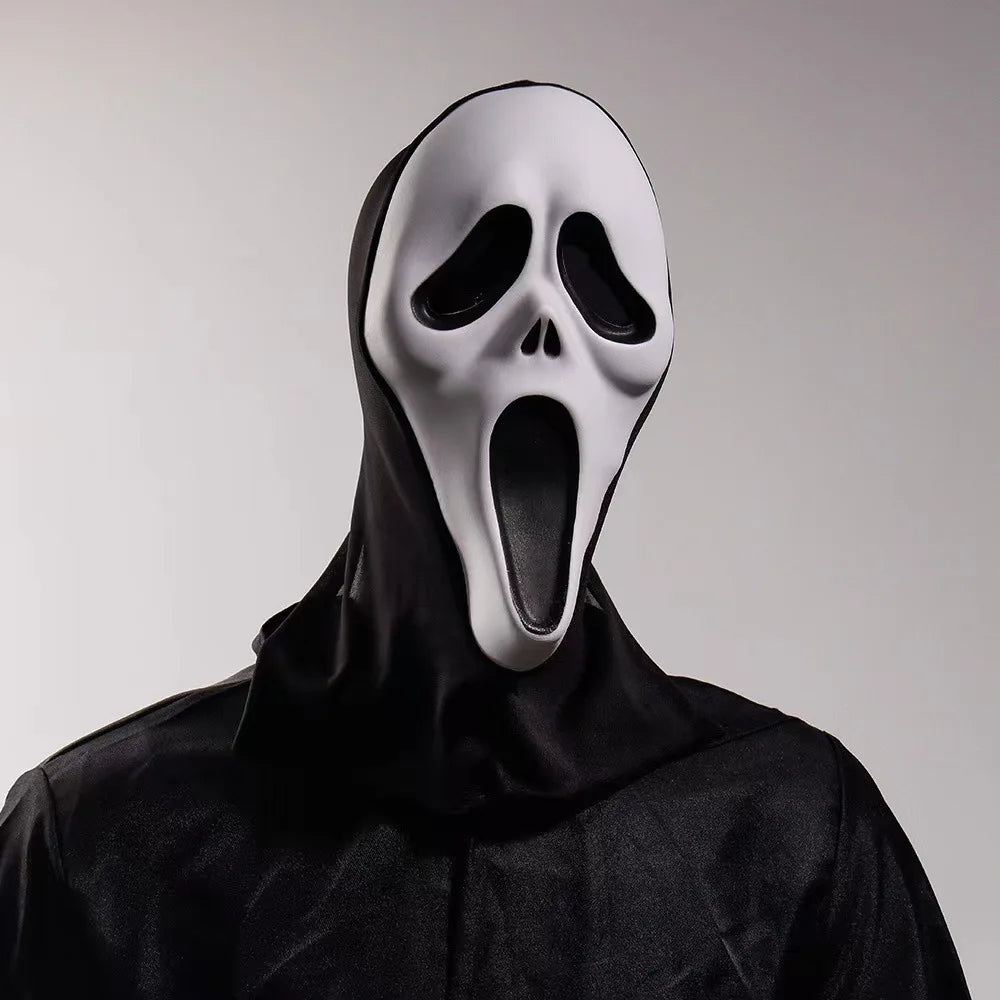 Halloween Scream Ghost Mask with Hood – Scary EVA Mask for Party & Cosplay