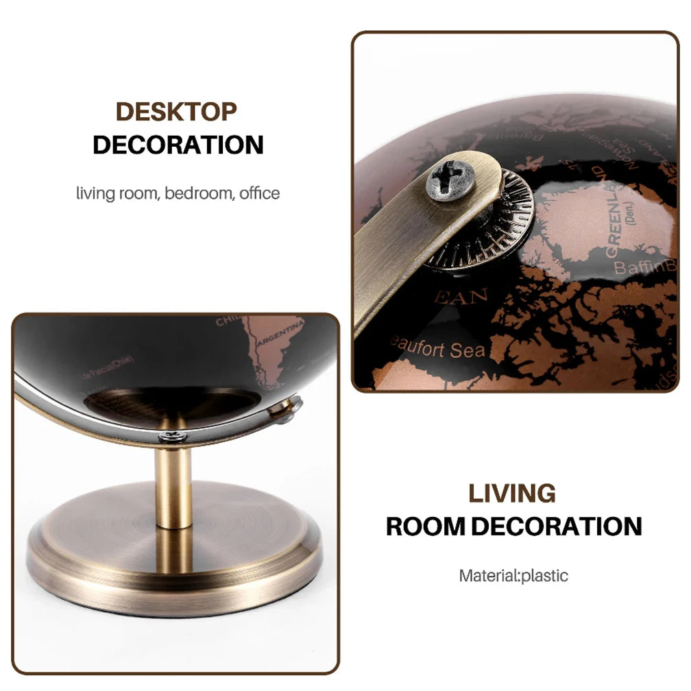 English Retro Globe 19X15CM Ornaments Creative Luxury Globe Modeling Vintage Home Office Wine Cabinet Decoration Bookcase Light