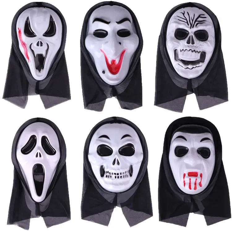 Halloween Horror Mask Party Masquerade Ball Grimace Screaming Coil Mask Skull Ghost Mask Festive Halloween Party Masks