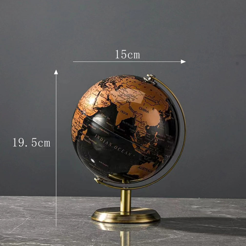 English Retro Globe 19X15CM Ornaments Creative Luxury Globe Modeling Vintage Home Office Wine Cabinet Decoration Bookcase Light