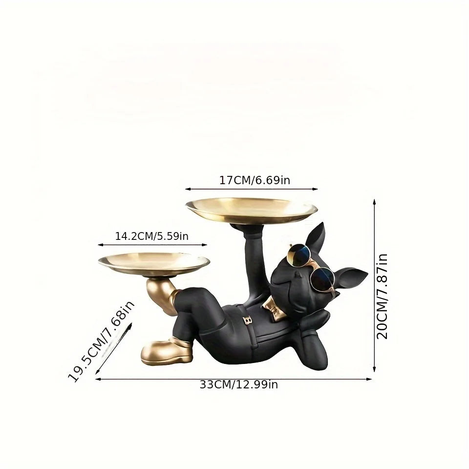 Luxury bulldog tray table sculpture