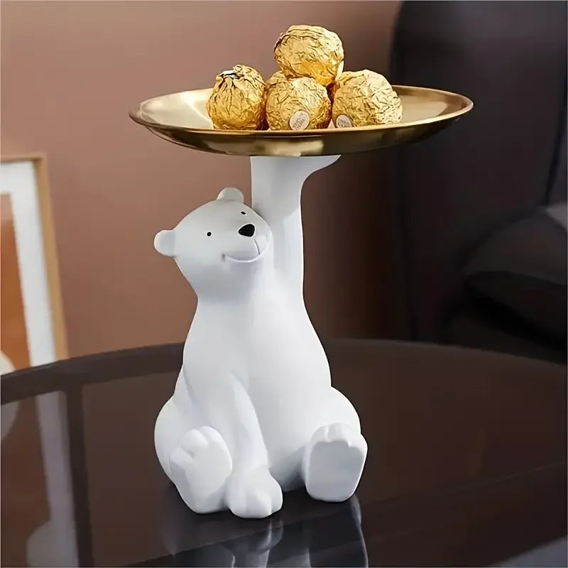 Cute Polar Bear Tray – Elegant Storage for Keys, Snacks & Decor